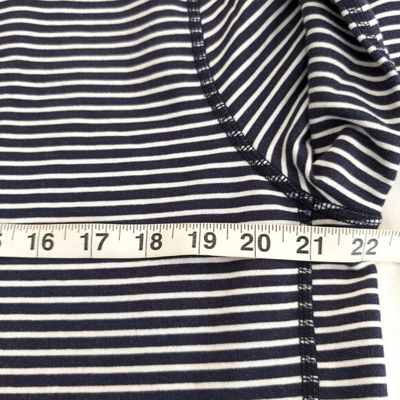 J CREW Pullover Men's L Blue White Performance Striped 1/4 Zip Long Sleeve - Picture 10 of 11